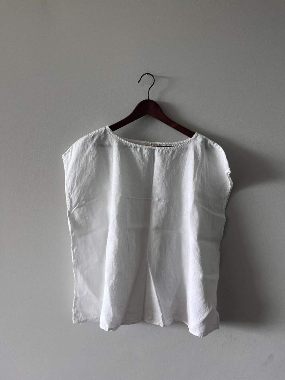 Eileen Fisher Linen Sleeveless Top - White - XL
